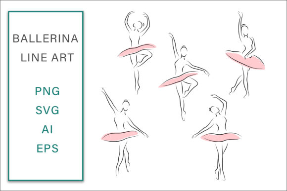 Ballerina Dance Line Art Vector SVG for Creative Projects