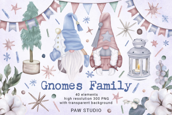 Christmas Gnome Family Tree Lantern Star: A Festive Clipart Collection for All Occasions
