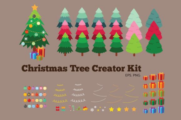 Christmas Tree Creator Kit Clipart Vecto