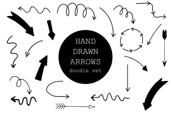 Doodle Arrows Clipart - 21 Element