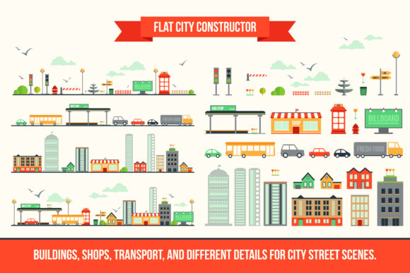 Flat City Constructor: A Versatile Tool for Digital and Print Design