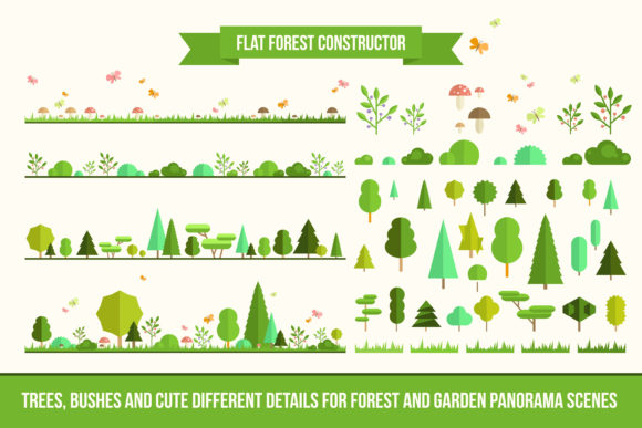 Flat Forest Constructor: Create Your Own Forest with Versatile Design Elements