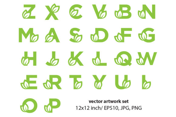 LEAVES, Monogram Letters-VECTOR ARWORK: A Versatile Tool for Creative Workflows