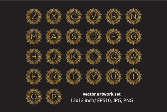 Ornamental Frame and Monogram Set