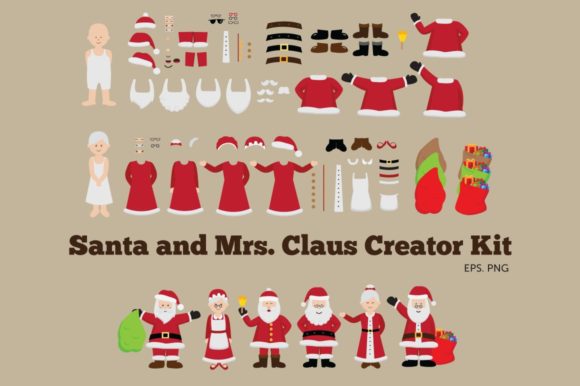 Santa and Mrs Claus Creator Kit Clipart: A Creative Tool for Every Project