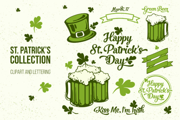 St. Patrick’s Day Clipart and Lettering: A Versatile Design Resource