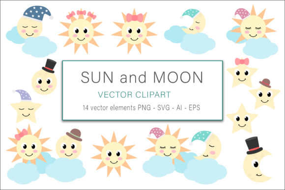 Sun and Moon Clip Art Vector: A Versatile Resource for Creative Projects