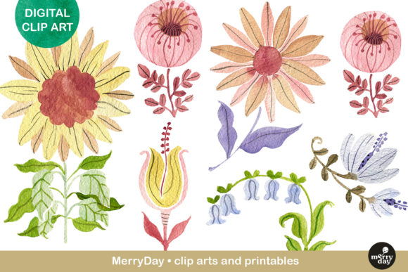 Watercolor Flowers Pastel Clip Art: A Versatile Tool for Creative Projects