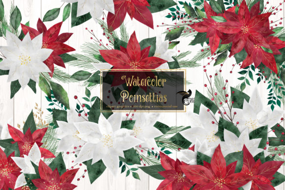 Watercolor Poinsettias Clip Art: A Versatile Digital Resource for Creative Professionals